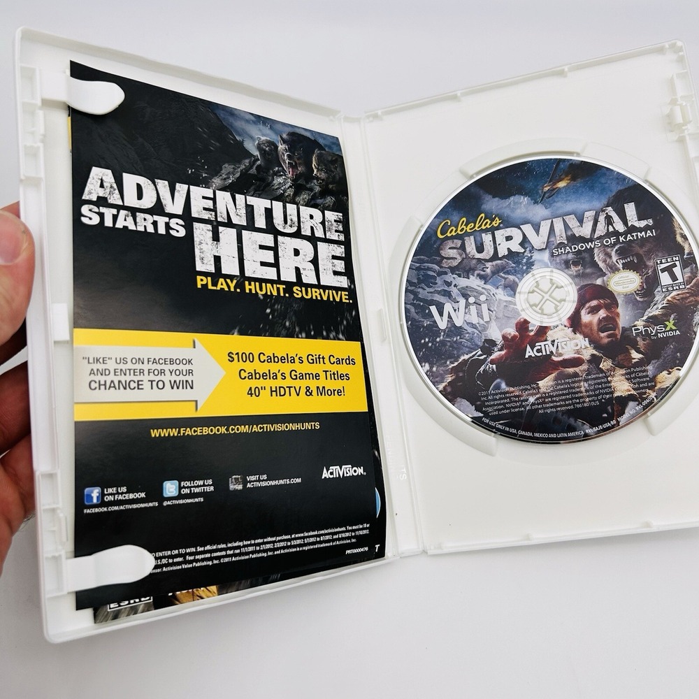 Cabelas Survival Shadows Of Katmai Nintendo Wii Complete CIB Manual Video Game - Picture 13 of 16
